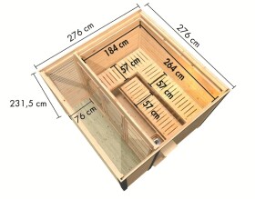 Finská sauna – KARIBU ARES 3 (natur / antracit)
