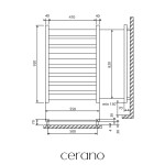 CERANO - Koupelnový radiátor Marco - boční připojení - 698W - černá matná - 920x550 mm LIV-WP-8-55