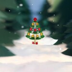 Vánoční brož se zirkony Christmas Tree 6 - vánoční stromeček, Zlatá