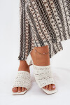 Dámské Pantofle S Pletením Na Podpatku Bílé Ciariloria 39