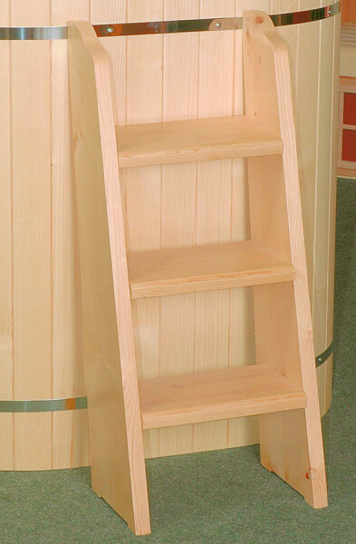 Schůdky k ochlazovací kádi - celodřevěné cedr