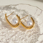 ELENYS Pearl – pozlacené náušnice 18K žluté zlato