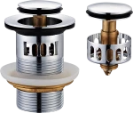 JB Sanitary Umyvadlová výpusť 5/4" s přepadem, malá zátka, chrom VK04