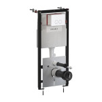 OMNIRES - SET: STRONGFRAME Rám do podomítkové instalace + MINIMAL splachovací tlačítko, matná bílá STFWC1M-RWM