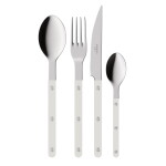 SABRE PARIS 4-dílná sada příborů Bistrot Brillant – White, bílá barva, kov
