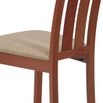 Jídelní židle, masiv buk, barva třešeň, látkový béžový potah