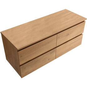 CERANO - Koupelnová skříňka Carole + deska pod umyvadlo Navira Slim - 18 mm - dub medový - 140x49,8x46 CER-8050BD82823