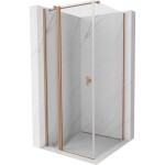 MEXEN/S - Mist T sprchový kout dveře křídlové 75 x 75, transparent, měď kartáčovaná 8A4T-075-075-65-00