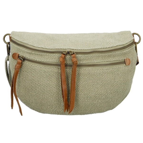 Trendy dámská textilní ledvinka Lena, světle zelená