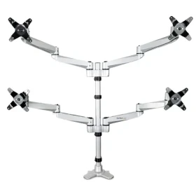StarTech Quad Monitor Mount Premium stříbrná / Držák pro 4 monitory / 13-27" / nosnost 45 kg / rotace 360° (ARMQUADPS)