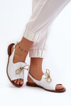 Kožené ploché sandály Zazoo 2898 bílé 35