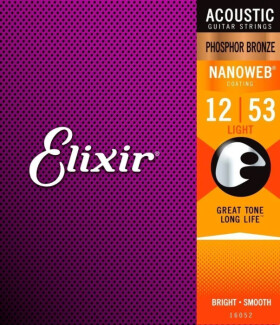 Elixir 16545 Nanoweb Phosphor Bronze Light (12-53) 3-pack