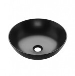 INVENA - Umyvadlo na desku DOKOS 39,5 cm, černá pololesk CE-19-005-C