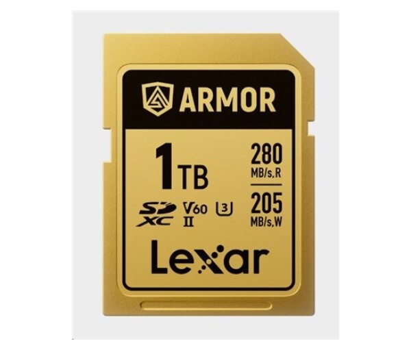 Lexar SDXC ARMOR Gold UHS-II U3, Stainless Steel, IP68 R280/W210 (V60) 1TB EDF_1138334