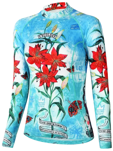 Funkční spodní vrstva CYCOLOGY Tiger Lily, aqua, dámské (Motiv Tiger Lily, velikost XL)