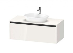 DURAVIT - Ketho.2 Umyvadlová skříňka s výřezem 46x120x55 cm, 1 zásuvka, lesklá bílá K24887022220000