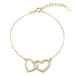 LUNICA Stříbrný náramek zlaté SPOJENÍ SRDCÍ 0067 Ag 925; ≤2,5 g.