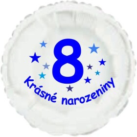Krásné 8. narozeniny fóliový balónek kruh pro kluky Balonky.cz Krásné 8. narozeniny fóliový balónek kruh pro kluky Balonky.cz