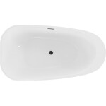MEXEN/S - Giada volně stojící vana 170 x 90, bílá lesk, sifon a přepad černá 52741709000-70