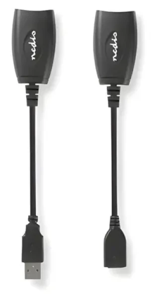Nedis aktivní USB adaptér USB-A/RJ45 / Adaptér / USB 1.1 / 12 Mbps / 0,2 m (CCGB60EXTBK500)