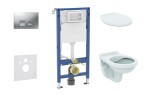 GEBERIT - Duofix Set předstěnové instalace, klozetu Alpha a sedátka, tlačítko Delta35, matný chrom SANI11CD2145