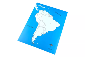 Moyo Montessori Moyo Montessori Kontrolní mapa - Jižní Amerika Nová - s popisky