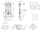 GEBERIT - Duofix Set předstěnové instalace, kompaktního klozetu Oudee Vortex a sedátka softclose, tlačítko Sigma20, nerez SANI11CA6106