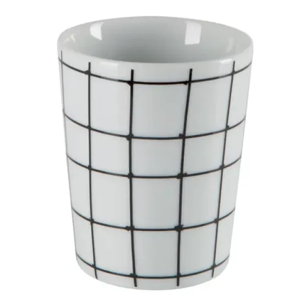 Spirella kelímek na zubní kartáčky bílo-černý / porcelán (7610583200105)