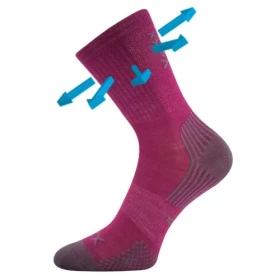 VOXX Ponožky dětské slabé z merino OPTIMALIK s ionty stříbra FUXIA (3 páry) 20-24 126563