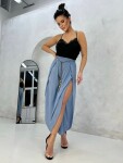 Trousers blue Och Bella BI-81378.steelblue