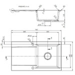 INVENA Granitový dřez TESALIA dlouhý odkap, černý automatickým sifonem, zlatý AZ-01-Z43-B