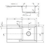 INVENA - Granitový dřez TESALIA dlouhý odkap, černý s automatickým sifonem, zlatý AZ-01-Z43-B