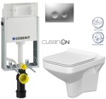 GEBERIT KOMBIFIXBasic vč. matného tlačítka DELTA 25 + WC CERSANIT CLEANON COMO + SEDÁTKO 110.100.00.1 21MA CO1