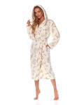 Dámský župan 2210 Joanna - L&L ecru-šedá XL