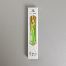 Dortové svíčky zakroucené zeleno-žlutá se zlatem 6ks