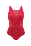 Dámské jednodílné plavky S1006V-6 Fashion 7 červená - Self červená 3XL