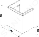 JIKA - Cubito Umyvadlová skříňka 440x480 mm, 1 zásuvka, bílá H40J4213015001