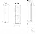 GEBERIT - Xeno 2 Skříňka vysoká 170x40 cm, zrcadlo uvnitř, lesklá bílá 500.503.01.1