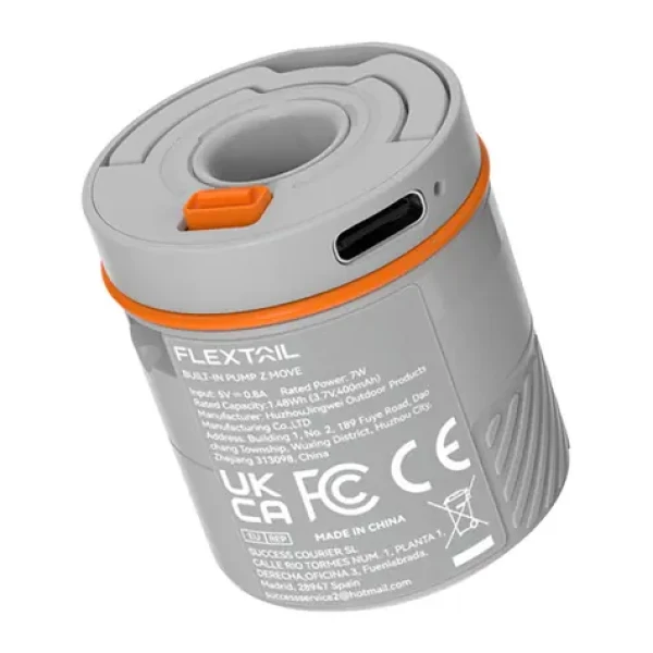 FLEXTAIL AVS Capsule šedá / Pumpa na spací podložky / Automatické nafukování a vyfukování / USB-C (AVS-G)