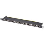 Intellinet 24-Port Cat6a Patchpanel geschirmt 1HE Kabeleinführung 90° abgewinkelt schwarz 24 portů patch panel 483 mm (1