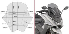 D6110S plexi tmavé nízké Kymco AK 550 Ets (17-25), vxš420x485 mm