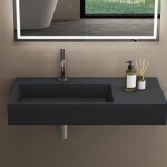 REA - Umyvadlo Archi 75 CM Grey MATT na desku - konglomerát REA-U4303