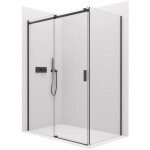 CERANO - Sprchový kout Santoro L/P - 8 mm - černá matná, transparentní sklo - 130x90x195 - posuvný CER-8050BD7332