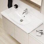 GEBERIT - Acanto Umyvadlo 900x482 mm, otvor pro baterii, s přepadem, bílá 500.623.01.2