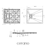 CERANO - Sprchová vanička obdélníková Gusto - SMC/minerální kompozit - strukturovaná bílá matná - 80x70x3 CER-414578