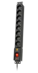 LXARM 810 3L černá / Přepěťová ochrana / PDU do racku / 8 zásuvek / 1,5 m / 2300 W (1966004437)