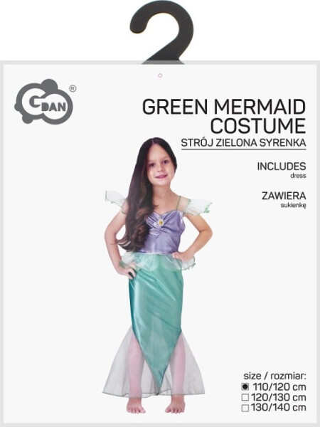 Kostým Mořská víla zelený 110/120 cm