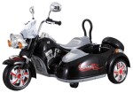 Mamido Dětská elektrická motorka Chopper s postranním vozíkem černá
