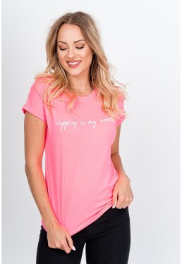 Dámské tričko s nápisem "Shopping is my cardio" - růžová,