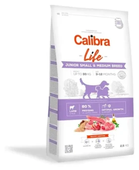Calibra Dog Life Junior jehněčí 2,5 kg / Granule pro psy / malá a střední plemena / 3-12 měsíců